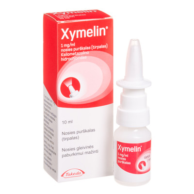 XYMELIN, 1 mg/ml, nosies purškalas (tirpalas), 10 ml  paveikslėlis