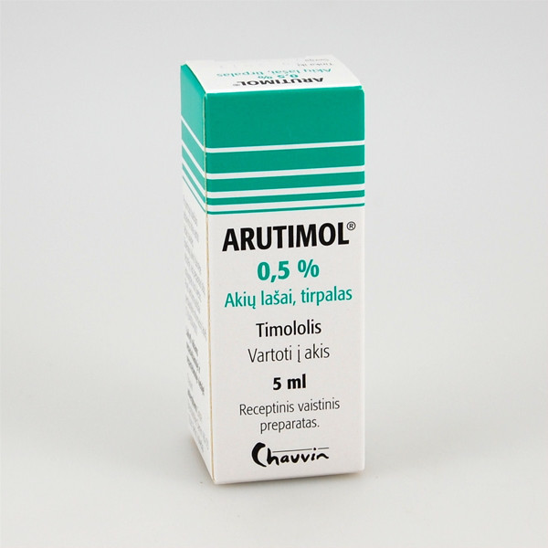 ARUTIMOL, 5 mg/ml, akių lašai (tirpalas), 5 ml paveikslėlis