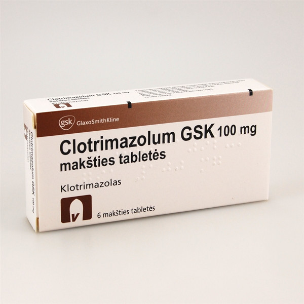 CLOTRIMAZOLUM GSK, 100 mg, makšties tabletės, N6  paveikslėlis
