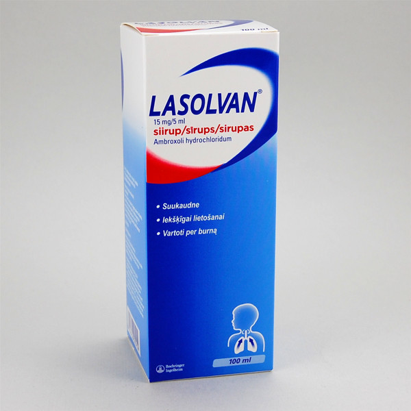 LASOLVAN, 15 mg/5 ml, sirupas, 100 ml  paveikslėlis