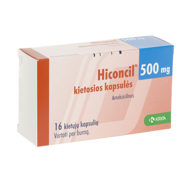 HICONCIL, 500 mg, kietosios kapsulės, N16  paveikslėlis