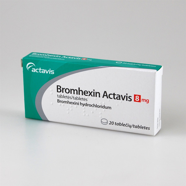 BROMHEXIN ACTAVIS, 8 mg, tabletės, N20  paveikslėlis
