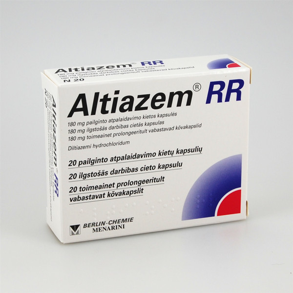 ALTIAZEM RR, 180 mg, pailginto atpalaidavimo kietos kapsulės, N20  paveikslėlis
