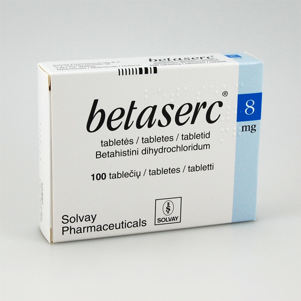 BETASERC, 8 mg, tabletės, N100  paveikslėlis