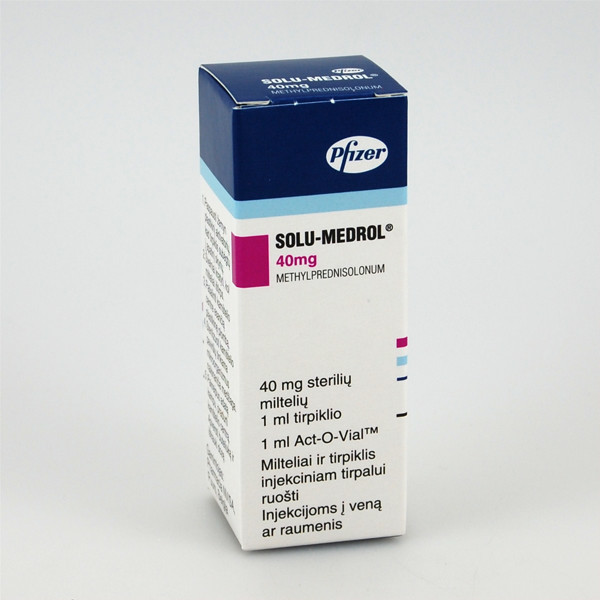 SOLU-MEDROL, 40 mg, milteliai ir tirpiklis injekciniam tirpalui, 1 ml, N1 paveikslėlis
