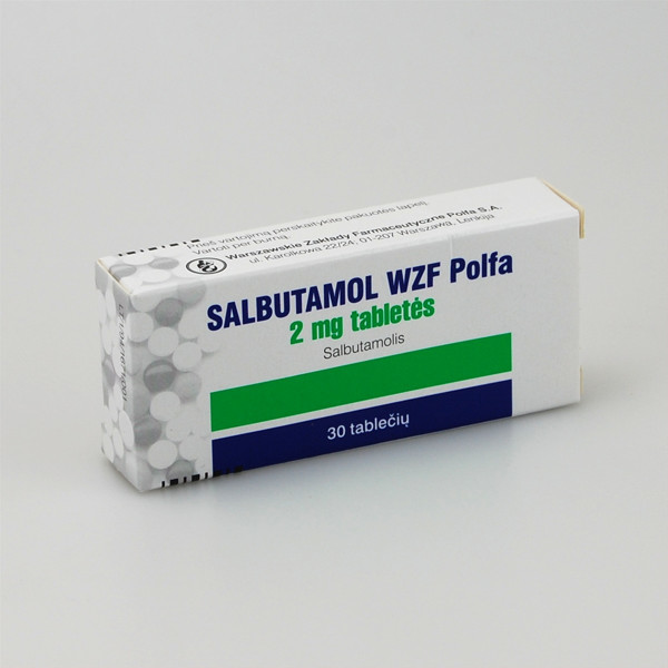 SALBUTAMOL WZF POLFA, 2 mg, tabletės, N30  paveikslėlis