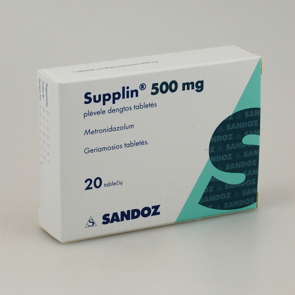 SUPPLIN, 500 mg, plėvele dengtos tabletės, N20  paveikslėlis