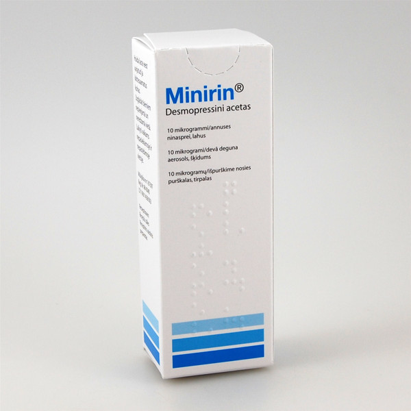 MINIRIN, 10 mikrogramų/išpurškime, nosies purškalas (tirpalas), 2,5 ml