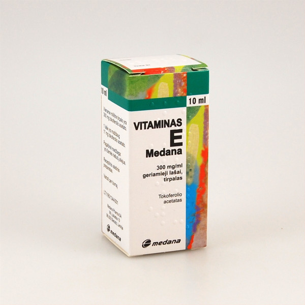 VITAMINAS E MEDANA, 300 mg/ml, geriamieji lašai (tirpalas), 10 ml  paveikslėlis