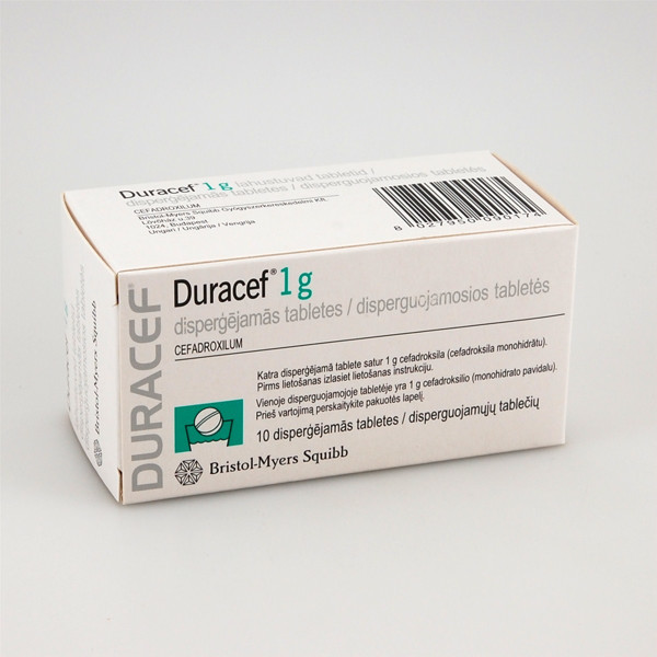 DURACEF, 1 g, disperguojamosios tabletės, N10  paveikslėlis