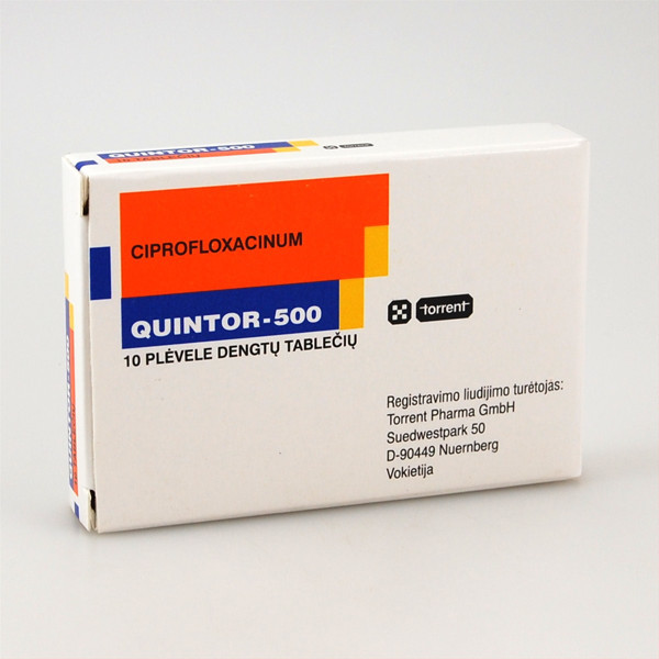 QUINTOR, 500 mg, plėvele dengtos tabletės, N10  paveikslėlis