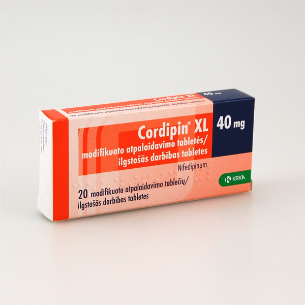 CORDIPIN XL, 40 mg, pailginto atpalaidavimo tabletės, N20 paveikslėlis