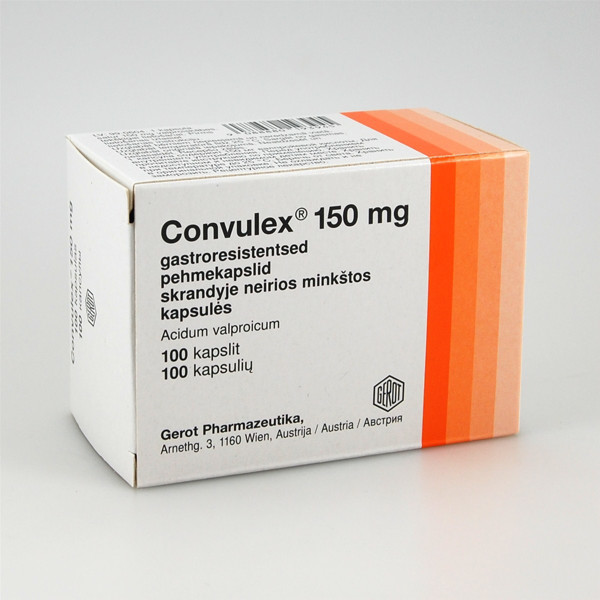 CONVULEX, 150 mg, skrandyje neirios minkštosios kapsulės, N100  paveikslėlis