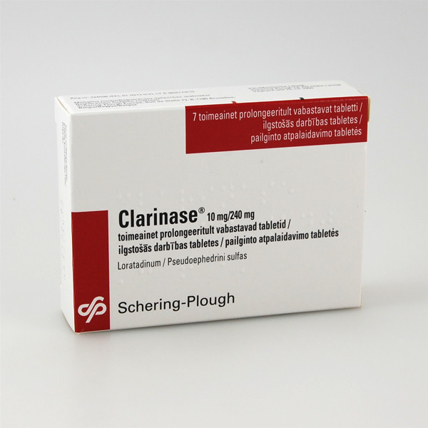 CLARINASE, 10 mg/240 mg, pailginto atpalaidavimo tabletės, N7  paveikslėlis