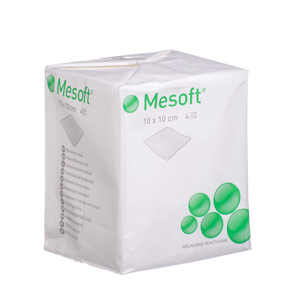 MESOFT, 10 cm x 10 cm, nesterilios neaustinės servetėlės, 100 vnt.   paveikslėlis