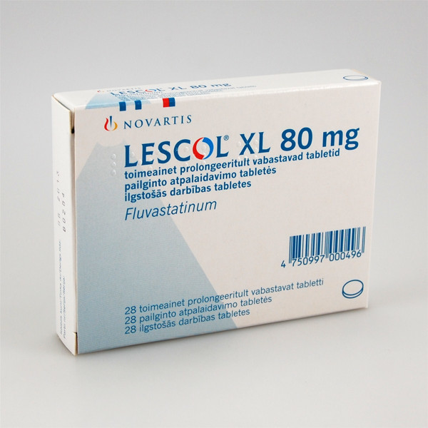 LESCOL XL, 80 mg, pailginto atpalaidavimo tabletės, N28  paveikslėlis