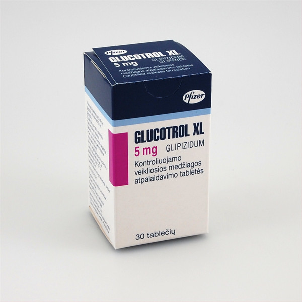 GLUCOTROL XL, 5 mg, modifikuoto atpalaidavimo tabletės, N30  paveikslėlis