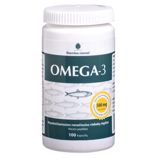 GAMTOS NAMAI OMEGA-3, 500 mg, 100 kapsulių  paveikslėlis