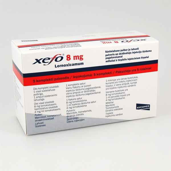 XEFO, 8 mg, milteliai ir tirpiklis injekciniam tirpalui, N5  paveikslėlis
