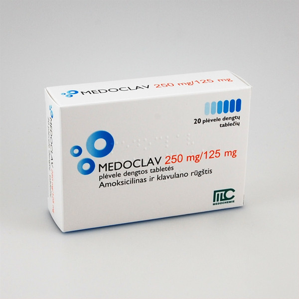 MEDOCLAV, 250 mg/125 mg, plėvele dengtos tabletės, N20  paveikslėlis