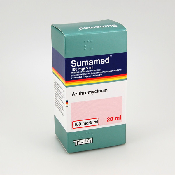SUMAMED, 100 mg/5 ml, milteliai geriamajai suspensijai, 20 ml  paveikslėlis