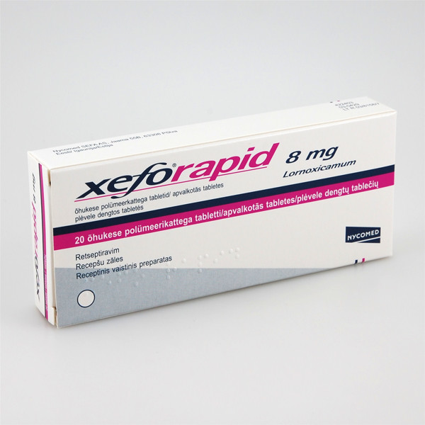 xefo rapid 8 mg plėvele dengtos tabletės n20 gintarinė