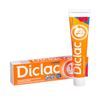 DICLAC, 1 %, gelis, 50 g  paveikslėlis