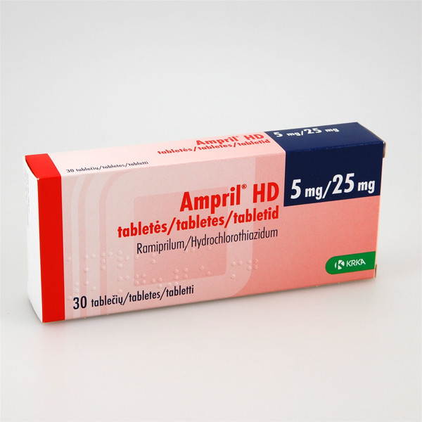 AMPRIL HD, 5 mg/25 mg, tabletės, N30  paveikslėlis