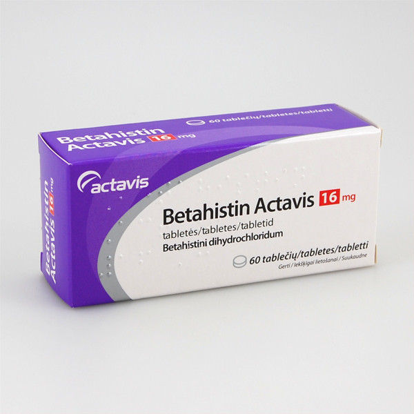 BETAHISTINE ACTAVIS, 16 mg, tabletės, N60 paveikslėlis