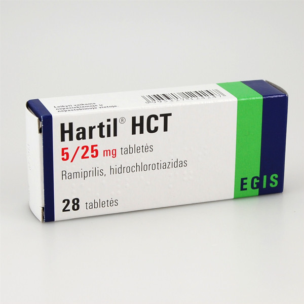 HARTIL HCT, 5 mg/25 mg, tabletės, N28  paveikslėlis