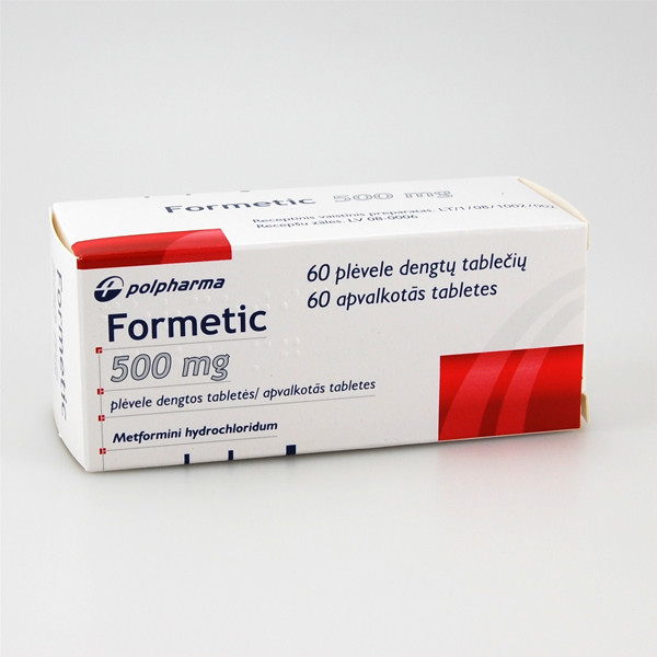 FORMETIC, 500 mg, plėvele dengtos tabletės, N60  paveikslėlis