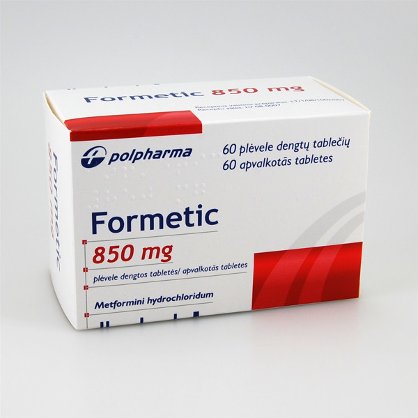 FORMETIC, 850 mg, plėvele dengtos tabletės, N60  paveikslėlis