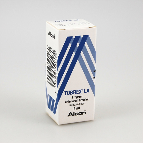 TOBREX LA, 3 mg/ml, akių lašai (tirpalas), 5 ml paveikslėlis