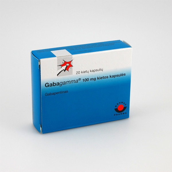 GABAGAMMA, 100 mg, kietosios kapsulės, N20  paveikslėlis