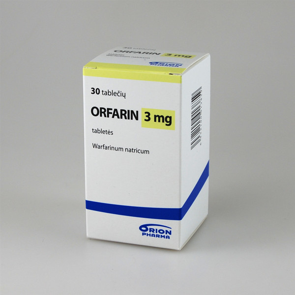 ORFARIN, 3 mg, tabletės, N30  paveikslėlis