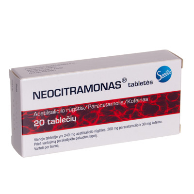 NEOCITRAMONAS, tabletės, N20  paveikslėlis