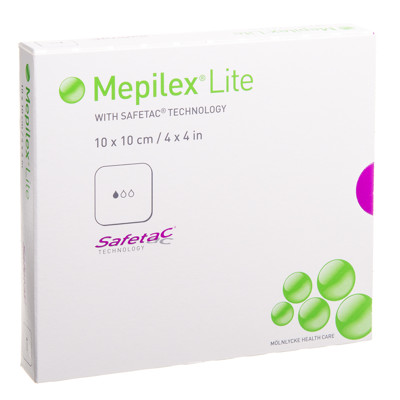 MEPILEX LITE, tvarstis, 10 cm x 10 cm, silikoninis, 5 vnt. paveikslėlis