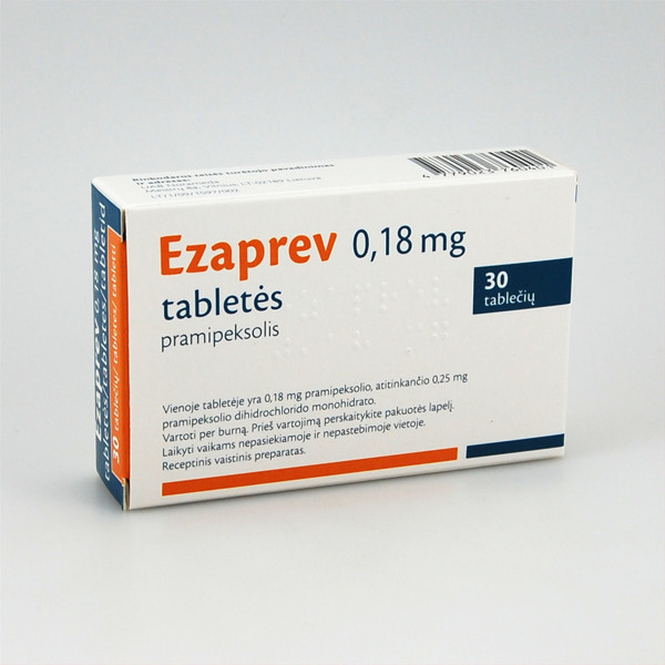 EZAPREV, 0,18 mg, tabletės, N30  paveikslėlis
