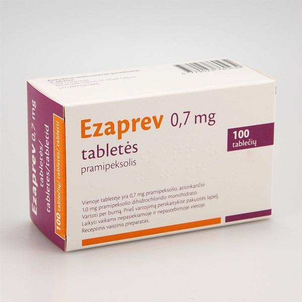 EZAPREV, 0,7 mg, tabletės, N100 paveikslėlis