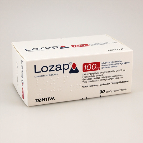 LOZAP, 100 mg, plėvele dengtos tabletės, N90  paveikslėlis