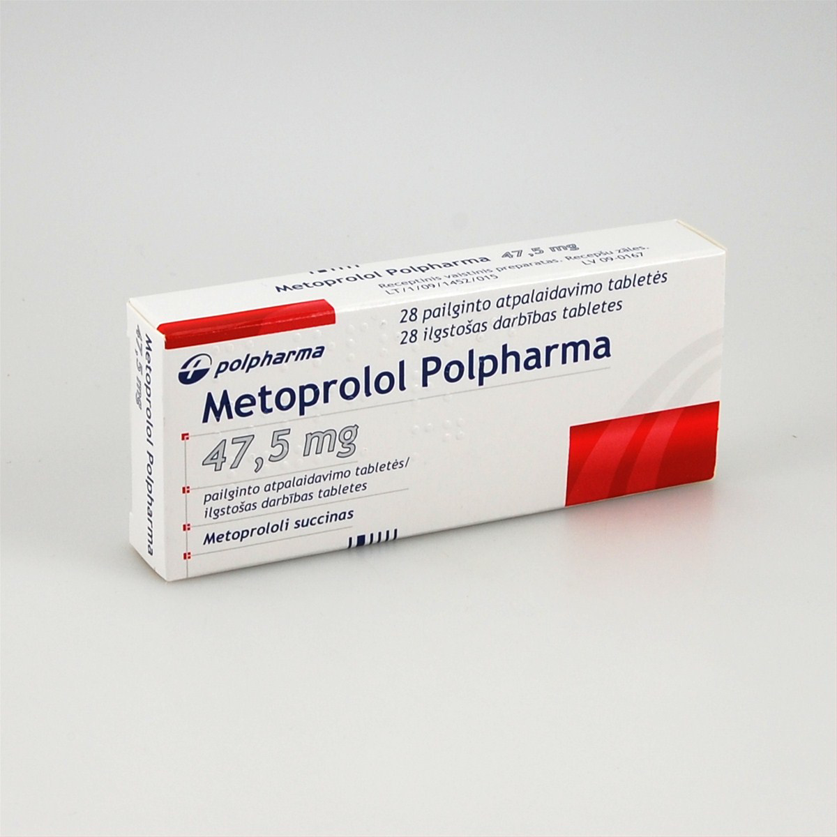 METOPROLOL POLPHARMA, 47,5 mg, pailginto atpalaidavimo tabletės, N28 Norfos vaistinė