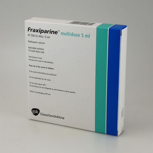 FRAXIPARINE, 47500 anti-Xa TV/5 ml, injekcinis tirpalas, N10 paveikslėlis