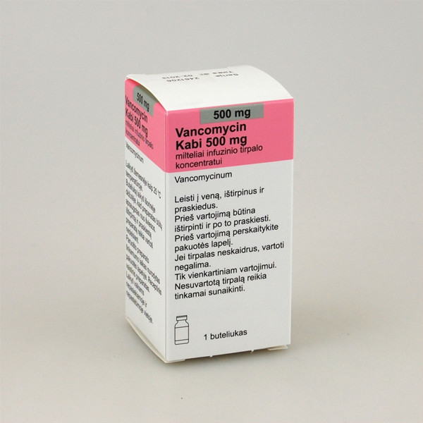 VANCOMYCIN KABI, 500 mg, milteliai infuzinio tirpalo koncentratui, N1 paveikslėlis