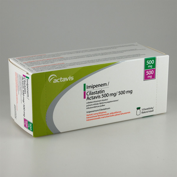IMIPENEM/CILASTATIN ACTAVIS, 500 mg/500 mg, milteliai infuziniam tirpalui, N10  paveikslėlis