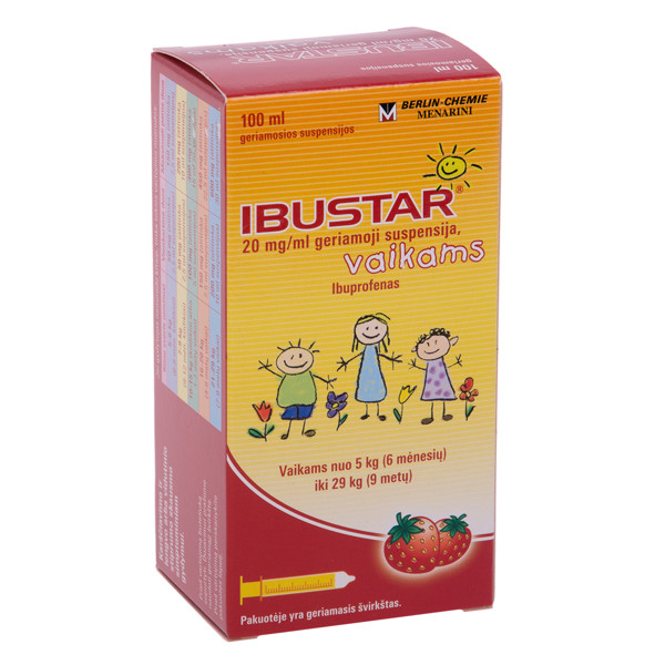 IBUSTAR, 20 mg/ml, geriamoji suspensija, vaikams, 100 ml, N1 paveikslėlis