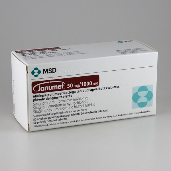 JANUMET, 50 mg/1000 mg, plėvele dengtos tabletės, N56 paveikslėlis
