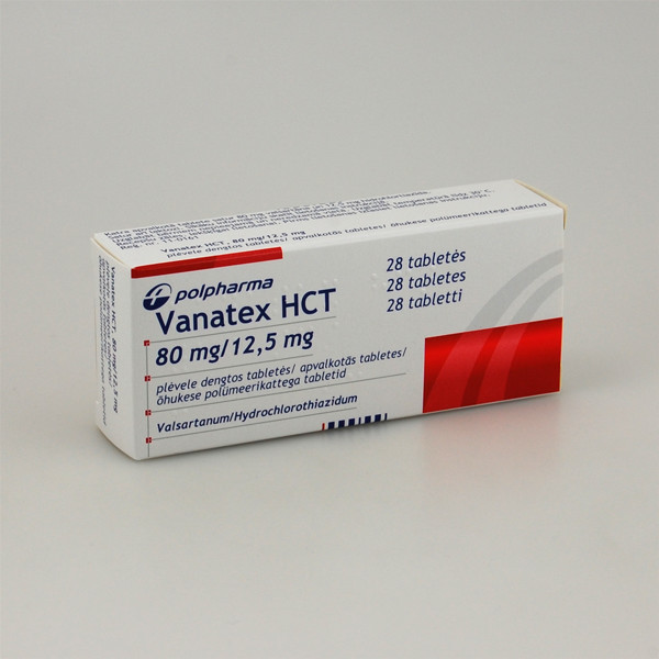 VANATEX HCT, 80 mg/12,5 mg, plėvele dengtos tabletės, N28 paveikslėlis