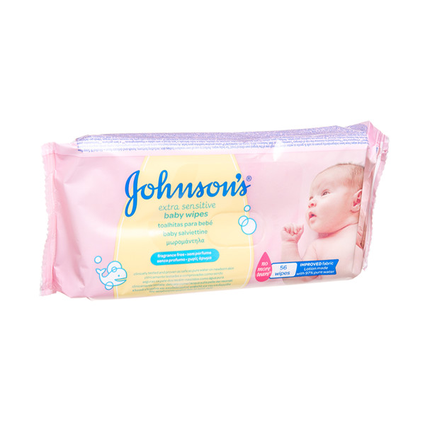 JOHNSON'S BABY, drėgnos servetėlės EXTRA SENSITIVE, 56 vnt. paveikslėlis
