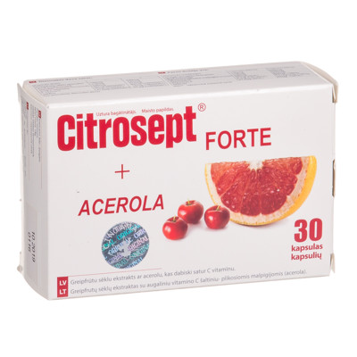 CITROSEPT FORTE + ACEROLA, 30 kapsulių paveikslėlis