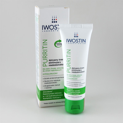IWOSTIN PURRITIN, aktyviai veikiantis ir odos trūkumus mažinantis kremas, 40 ml paveikslėlis